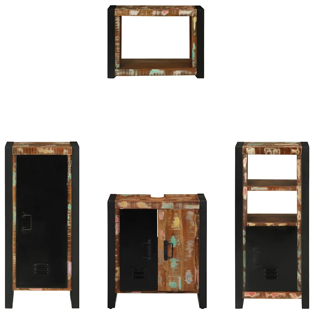 Bathroom Furniture Set 4 pcs Multicolour Solid Reclaimed Wood