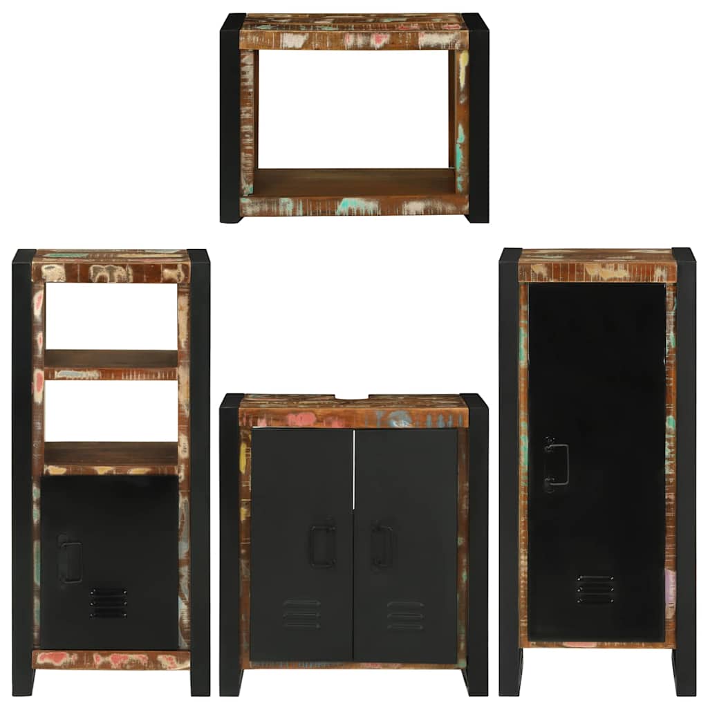 Bathroom Furniture Set 4 pcs Multicolour Solid Reclaimed Wood