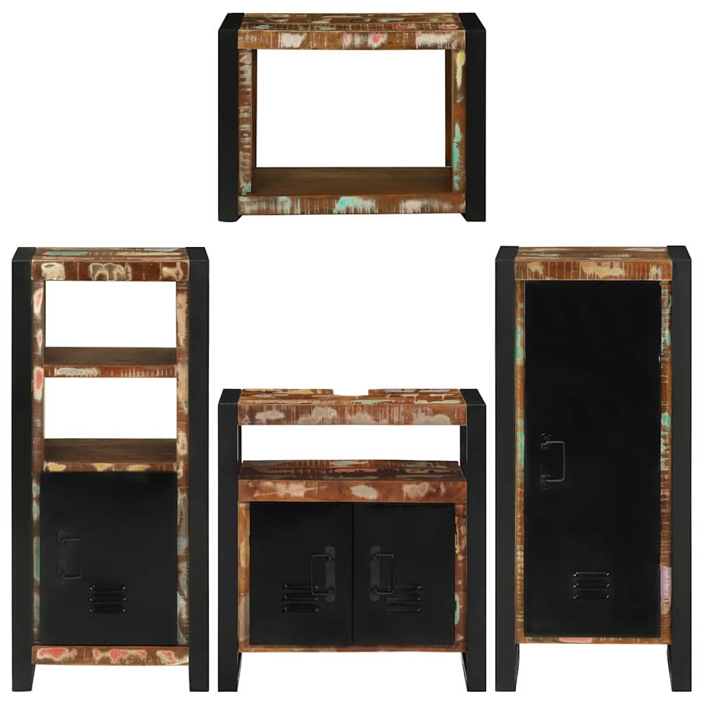 Bathroom Furniture Set 4 pcs Multicolour Solid Reclaimed Wood