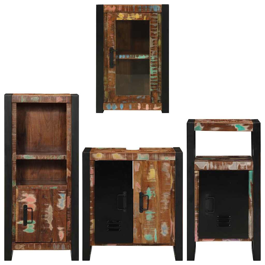 Bathroom Furniture Set 4 pcs Multicolour Solid Reclaimed Wood