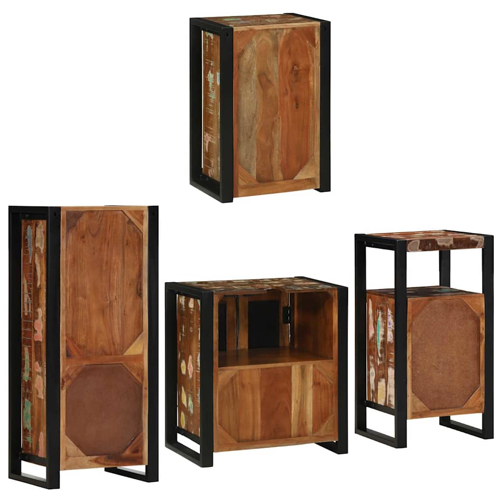 Bathroom Furniture Set 4 pcs Multicolour Solid Reclaimed Wood