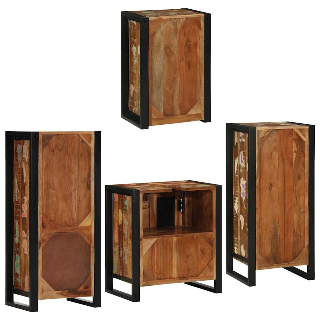 Bathroom Furniture Set 4 pcs Multicolour Solid Reclaimed Wood