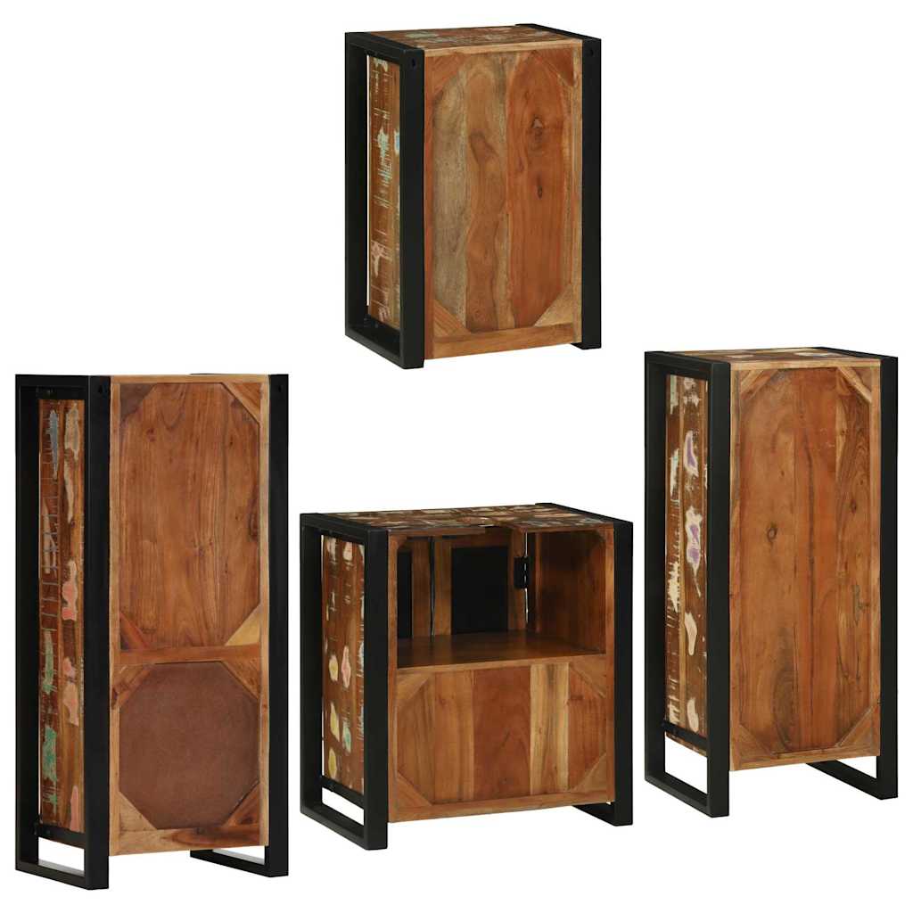 Bathroom Furniture Set 4 pcs Multicolour Solid Reclaimed Wood