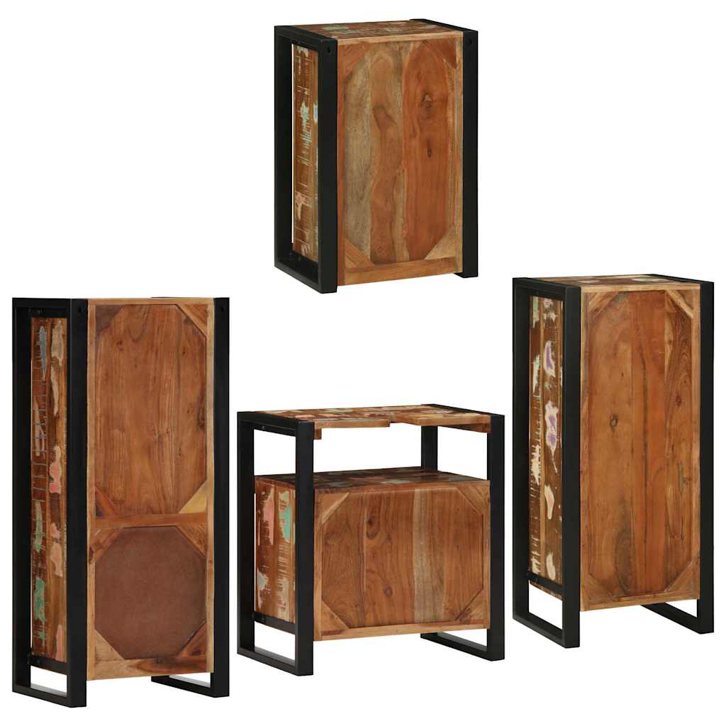 Bathroom Furniture Set 4 pcs Multicolour Solid Reclaimed Wood