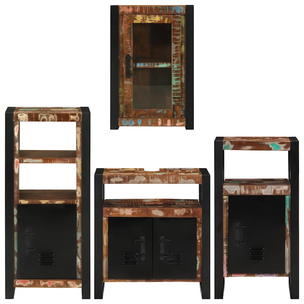 Bathroom Furniture Set 4 pcs Multicolour Solid Reclaimed Wood