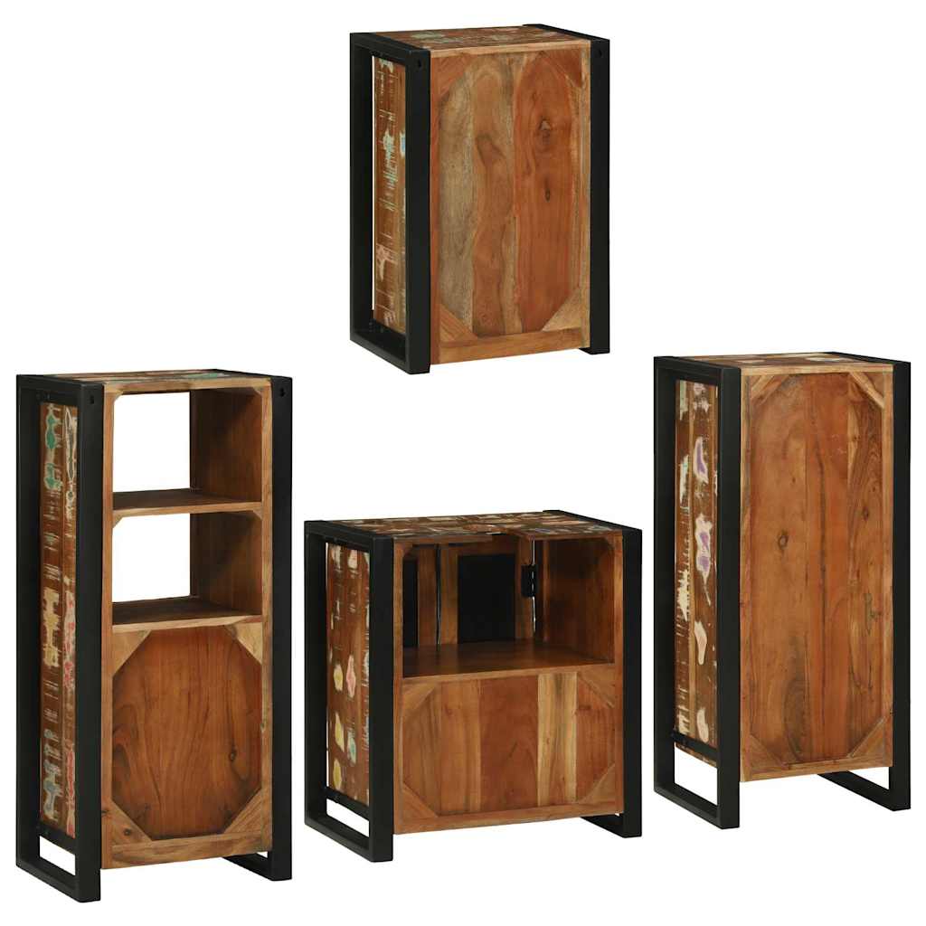 Bathroom Furniture Set 4 pcs Multicolour Solid Reclaimed Wood