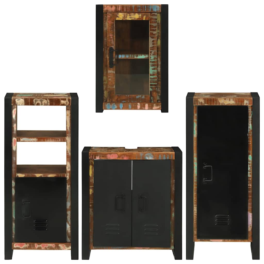 Bathroom Furniture Set 4 pcs Multicolour Solid Reclaimed Wood
