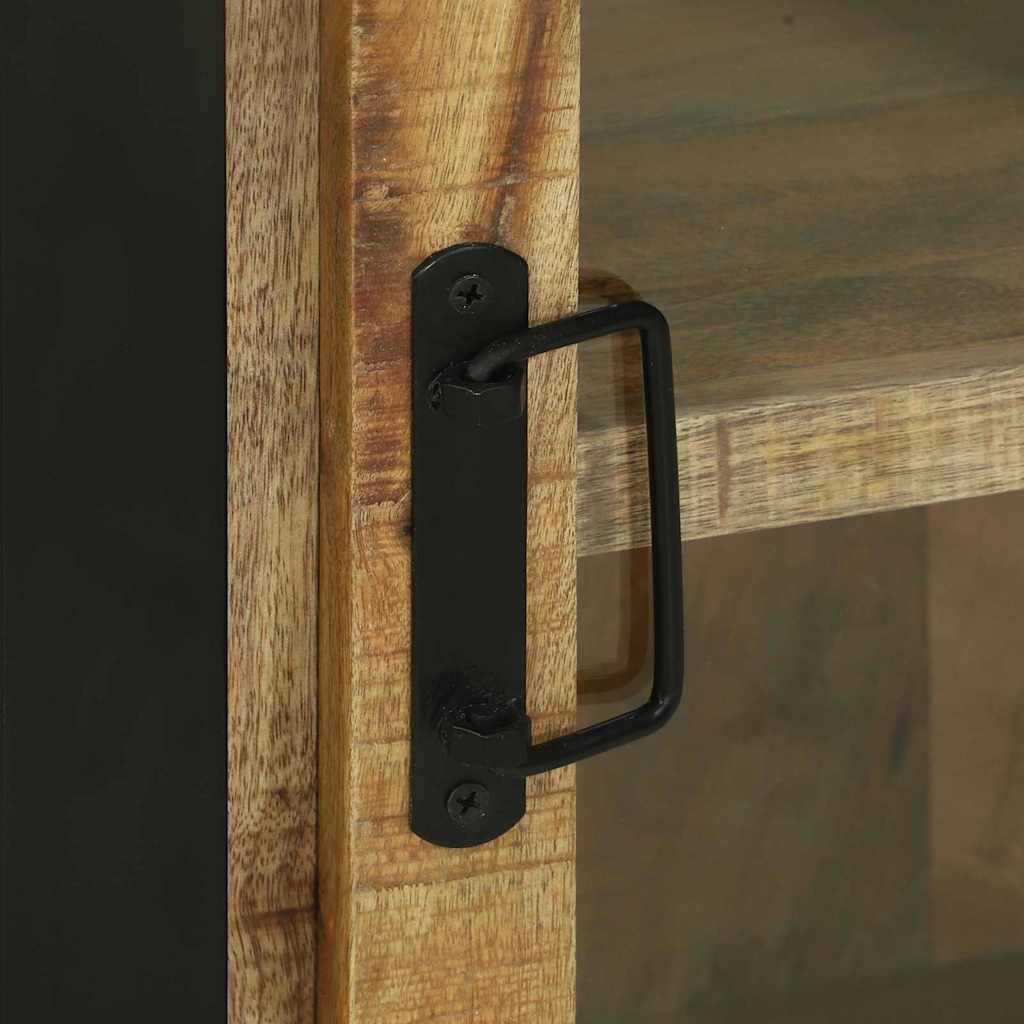 Bathroom Furniture Set with Door 3 pcs Brown Solid Mango Wood