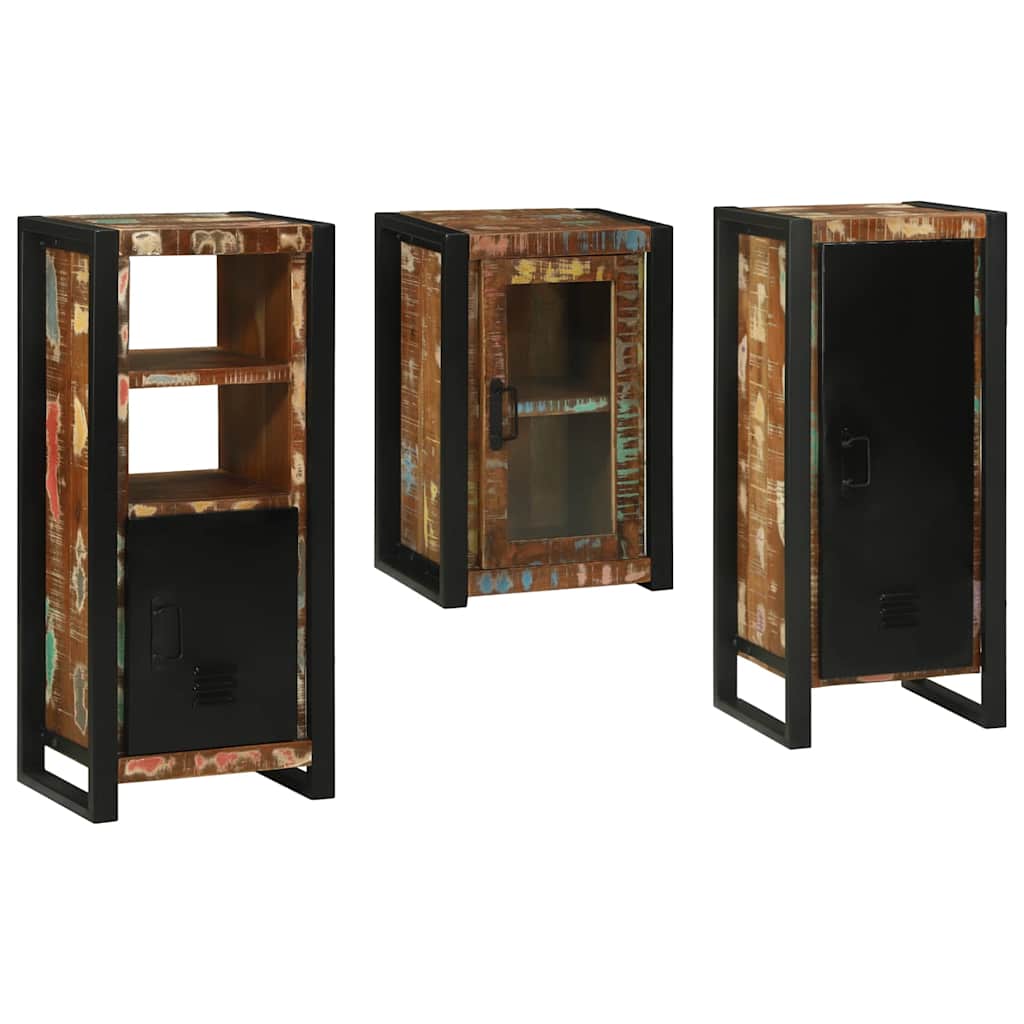 Bathroom Furniture Set 3 pcs Multicolour Solid Reclaimed Wood