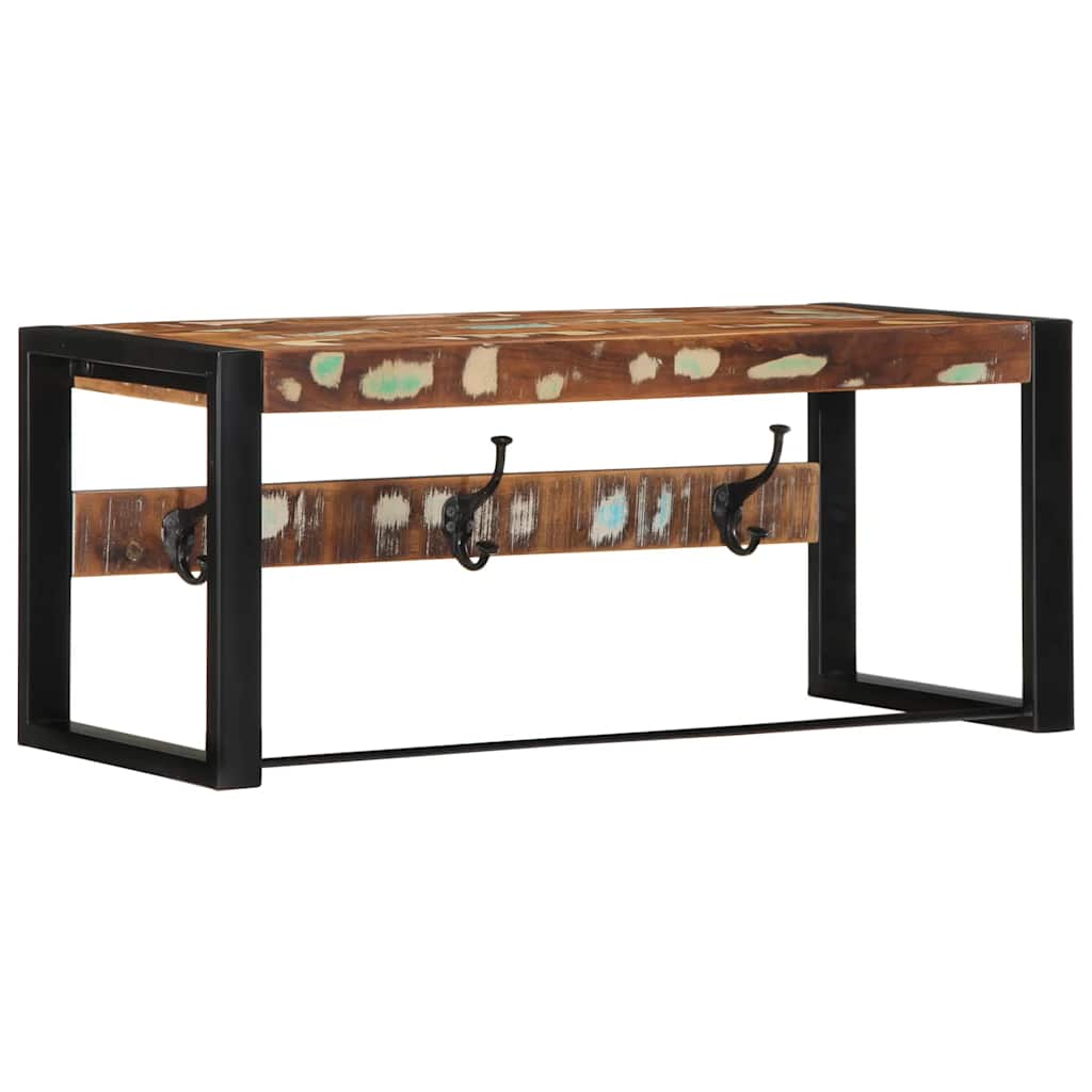 Coat Rack Multicolour 80x35x35 cm Solid Wood Reclaimed