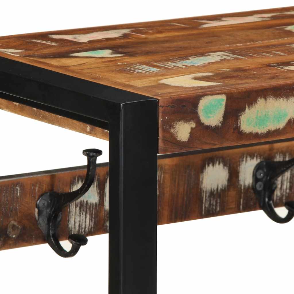 Coat Rack Multicolour 80x35x35 cm Solid Wood Reclaimed