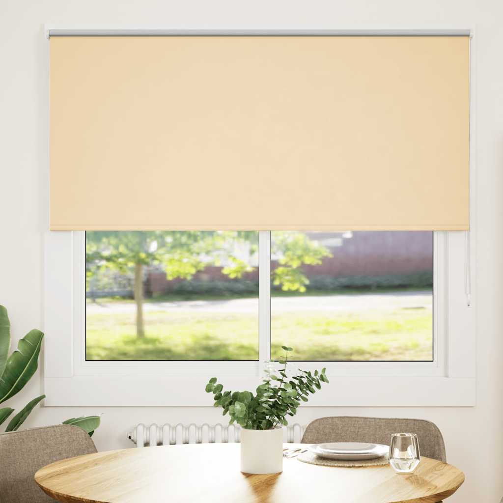 Roller Blind Blackout Beige 145x130 cm Fabric Width 141.6 cm Polyester