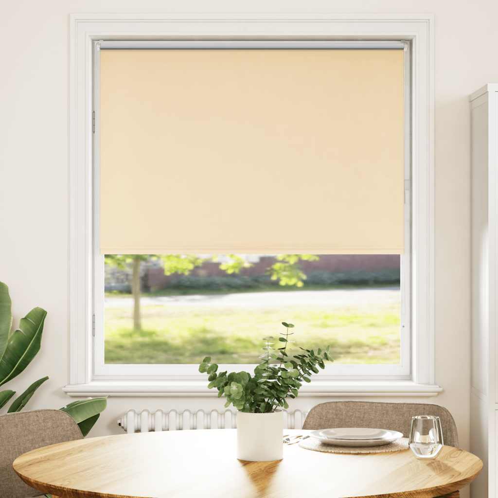 Roller Blind Blackout Beige 100x150 cm Fabric Width 95.7 cm Polyester
