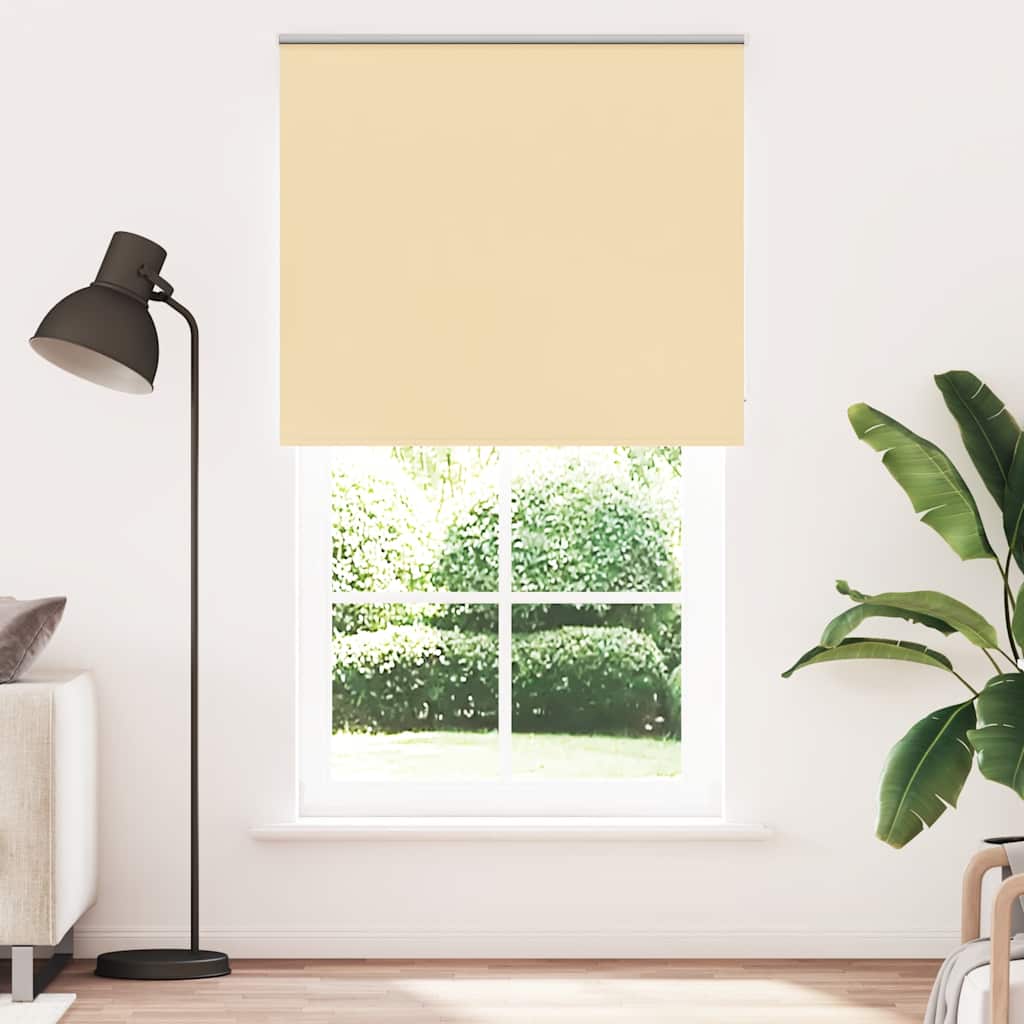 Roller Blind Blackout Beige 130x210 cm Fabric Width 126.6 cm Polyester