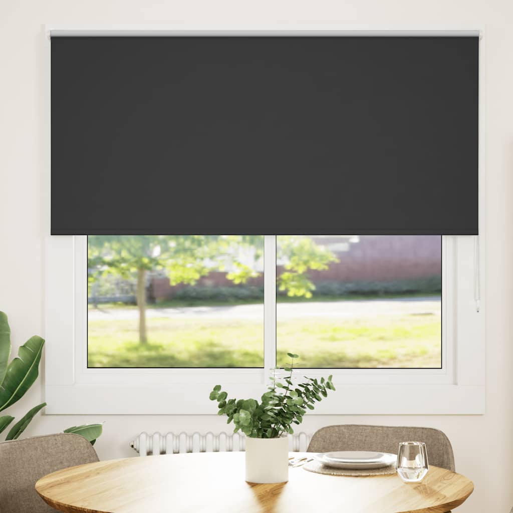 Roller Blind Blackout Black 160x150 cm Fabric Width 156.6 cm Polyester