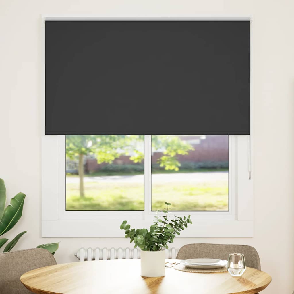 Roller Blind Blackout Black 130x175 cm Fabric Width 126.6 cm Polyester