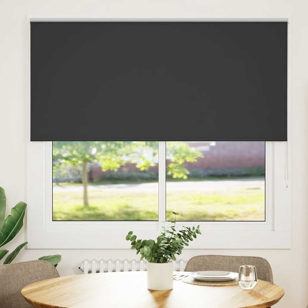 Roller Blind Blackout Black 150x175 cm Fabric Width 146.6 cm Polyester