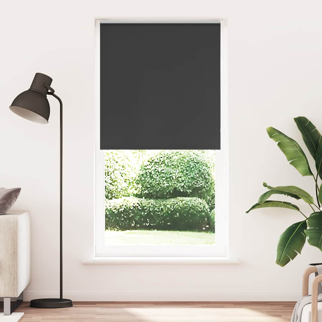 Roller Blind Blackout Black 105x210 cm Fabric Width 100.7 cm Polyester
