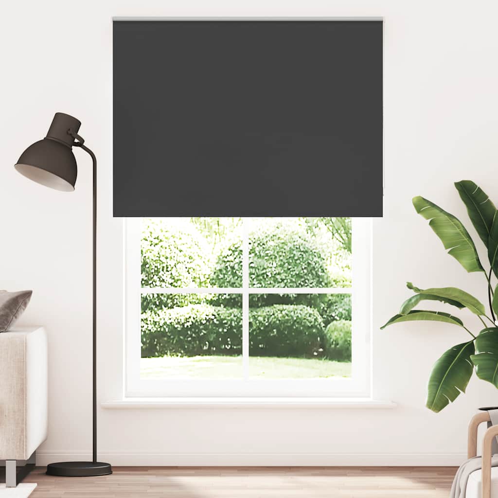 Roller Blind Blackout Black 150x210 cm Fabric Width 146.6 cm Polyester