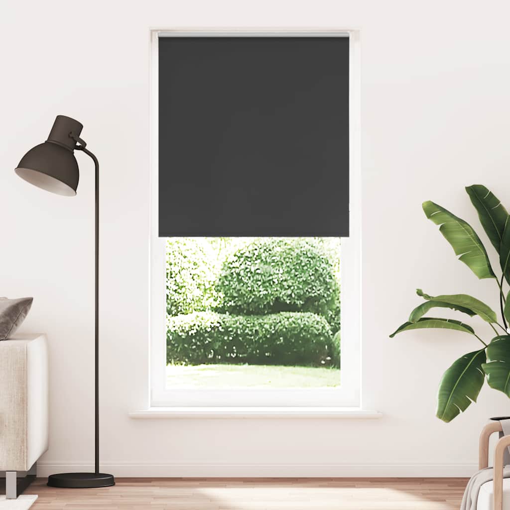 Roller Blind Blackout Black 90x230 cm Fabric Width 85.7 cm Polyester
