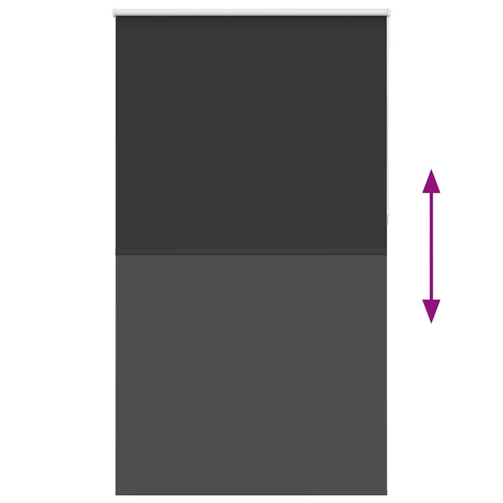 Roller Blind Blackout Black 125x230 cm Fabric Width 121.6 cm Polyester