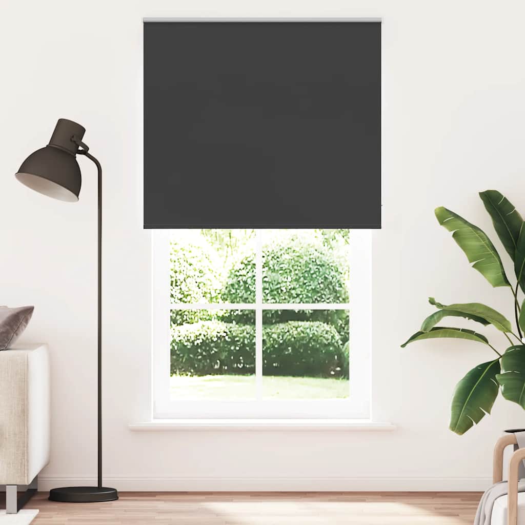 Roller Blind Blackout Black 130x230 cm Fabric Width 126.6 cm Polyester