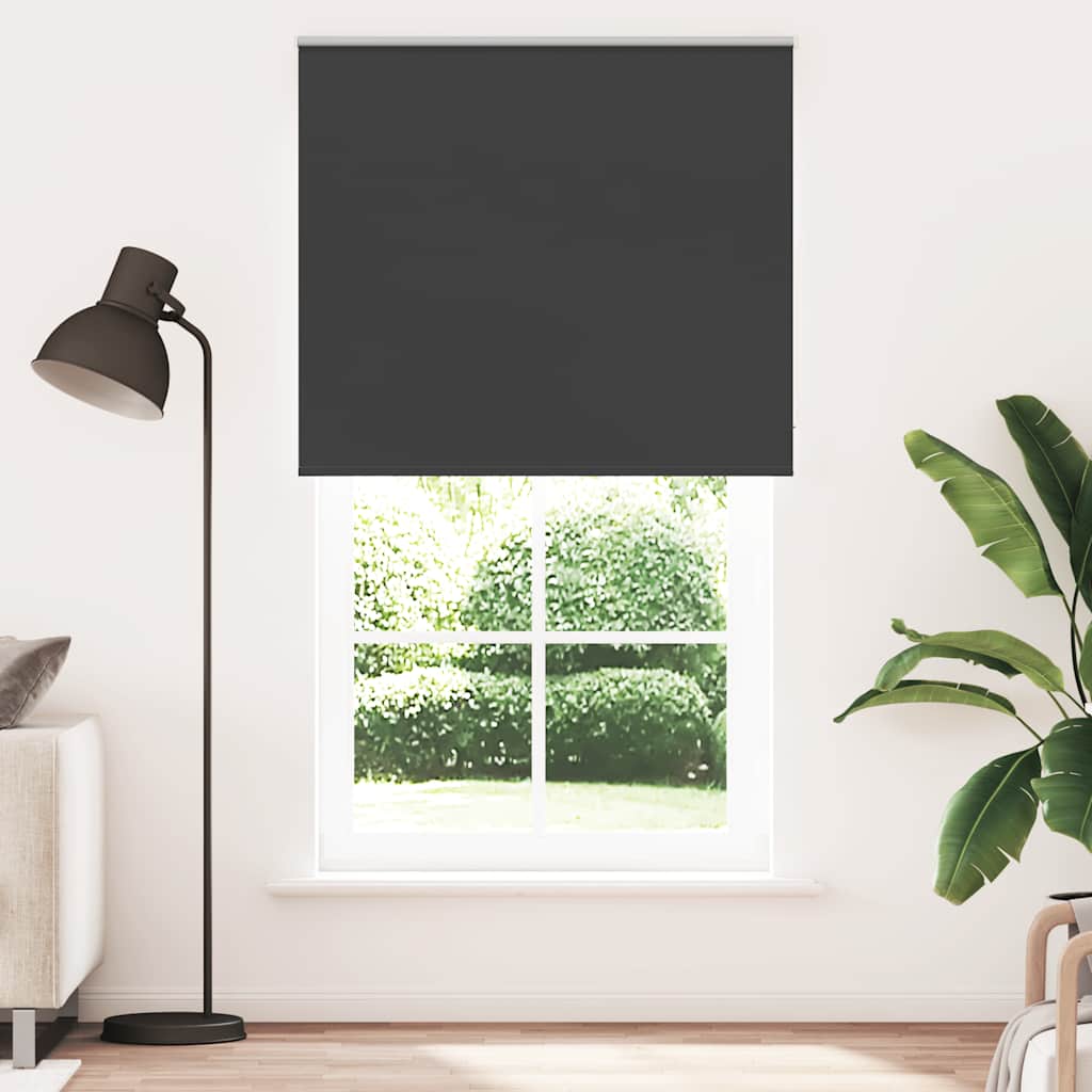 Roller Blind Blackout Black 140x230 cm Fabric Width 136.6 cm Polyester