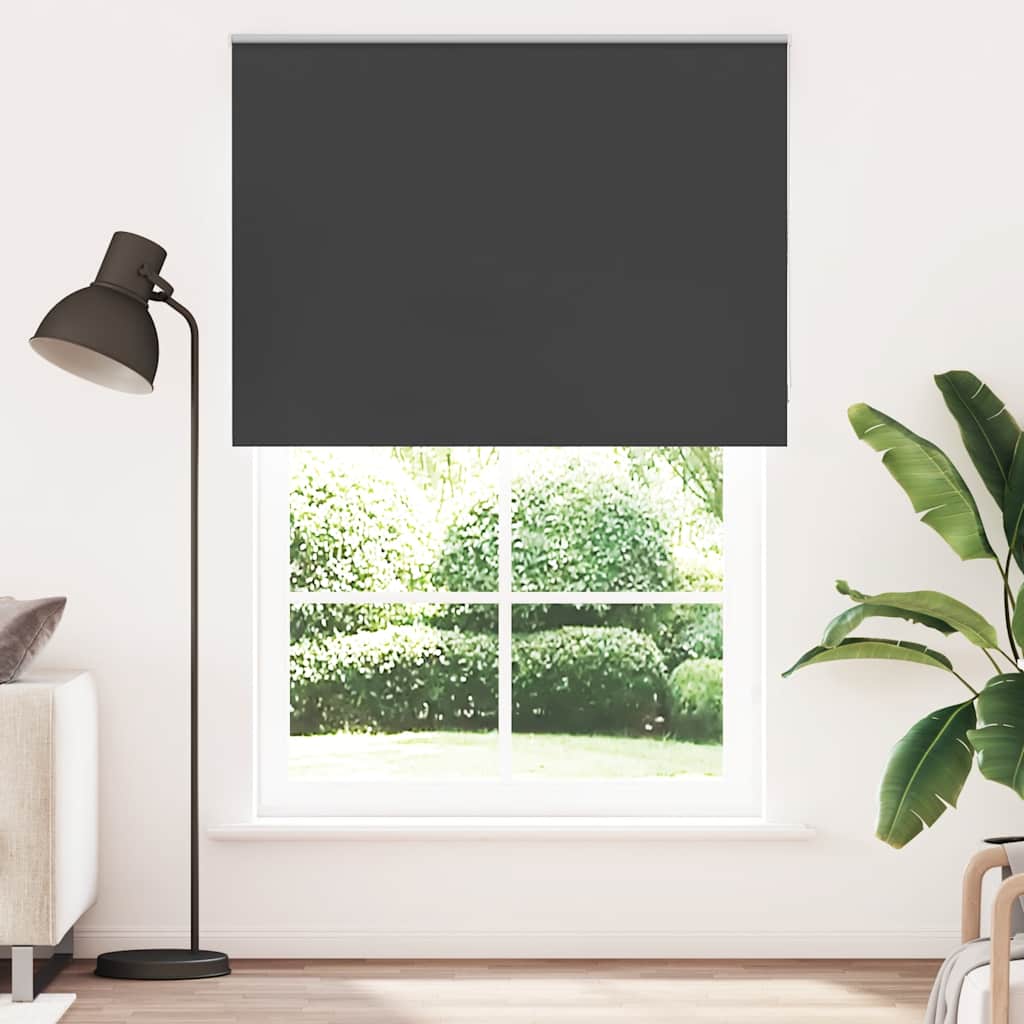 Roller Blind Blackout Black 160x230 cm Fabric Width 156.6 cm Polyester
