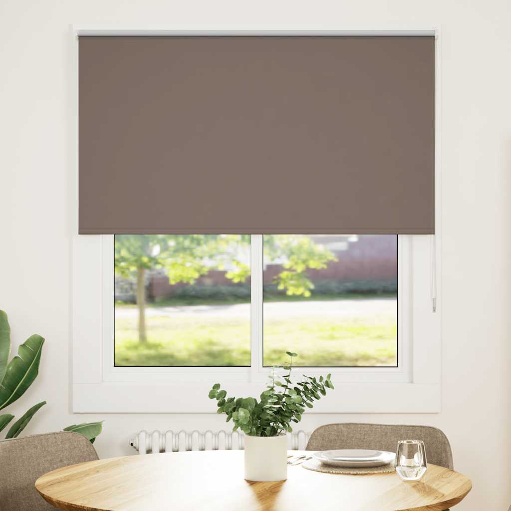 Roller Blind Blackout Coffee 130x130 cm Fabric Width 126.6 cm Polyester