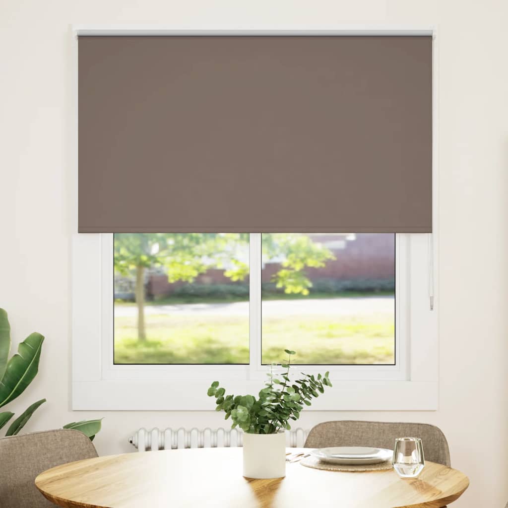 Roller Blind Blackout Coffee 135x130 cm Fabric Width 131.6 cm Polyester