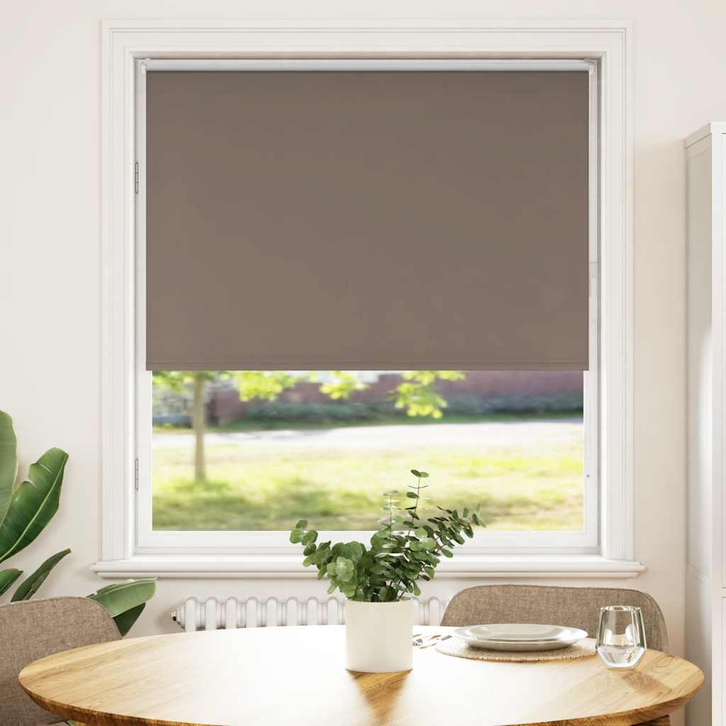 Roller Blind Blackout Coffee 100x150 cm Fabric Width 95.7 cm Polyester