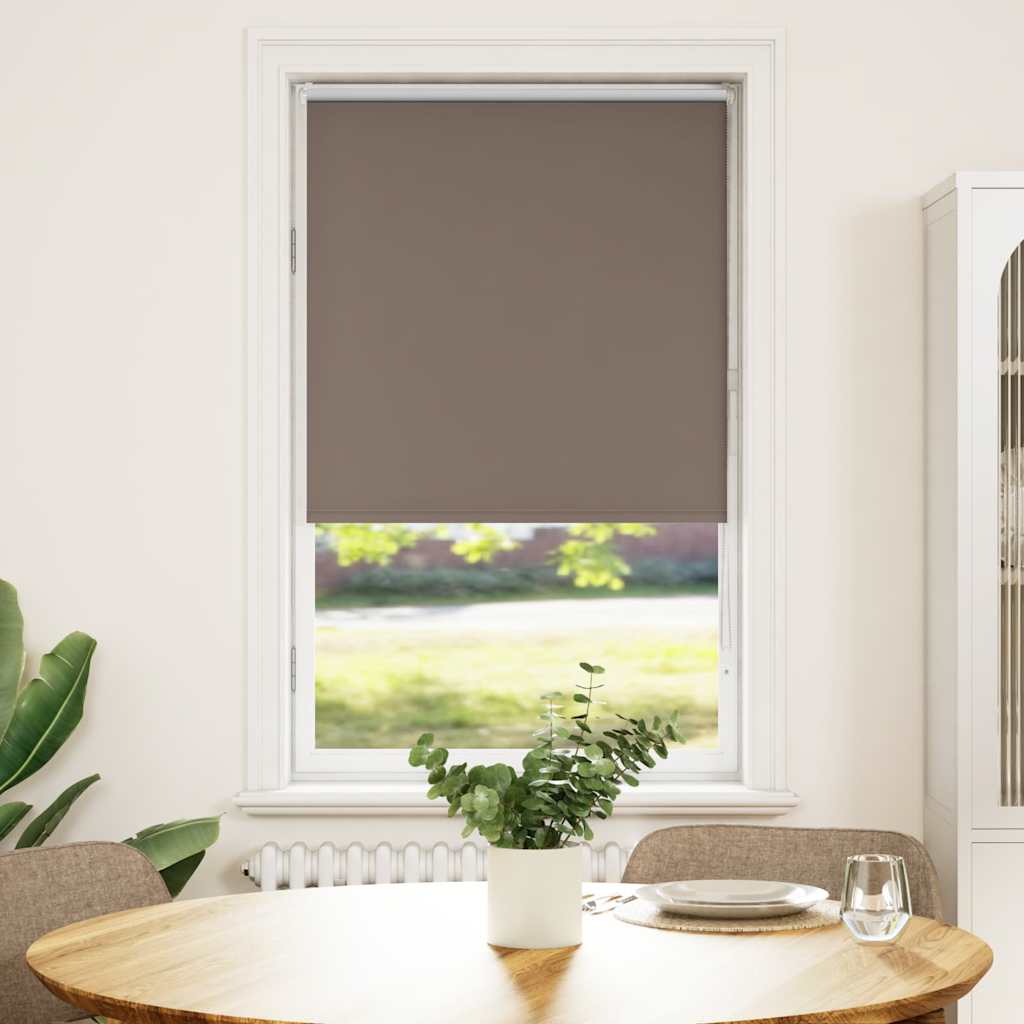 Roller Blind Blackout Coffee 80x175 cm Fabric Width 75.7 cm Polyester