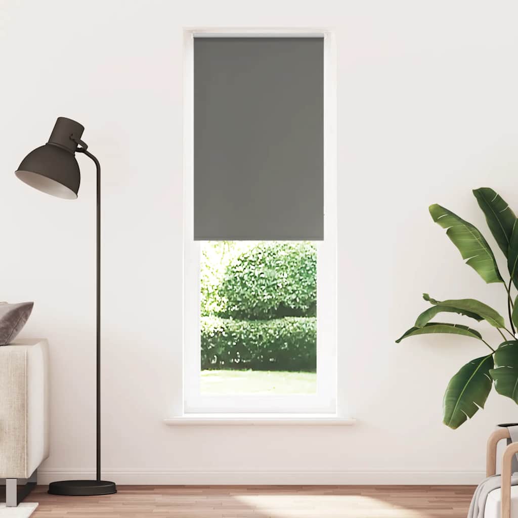 Roller Blind Blackout Grey 85x210 cm Fabric Width 80.7 cm Polyester
