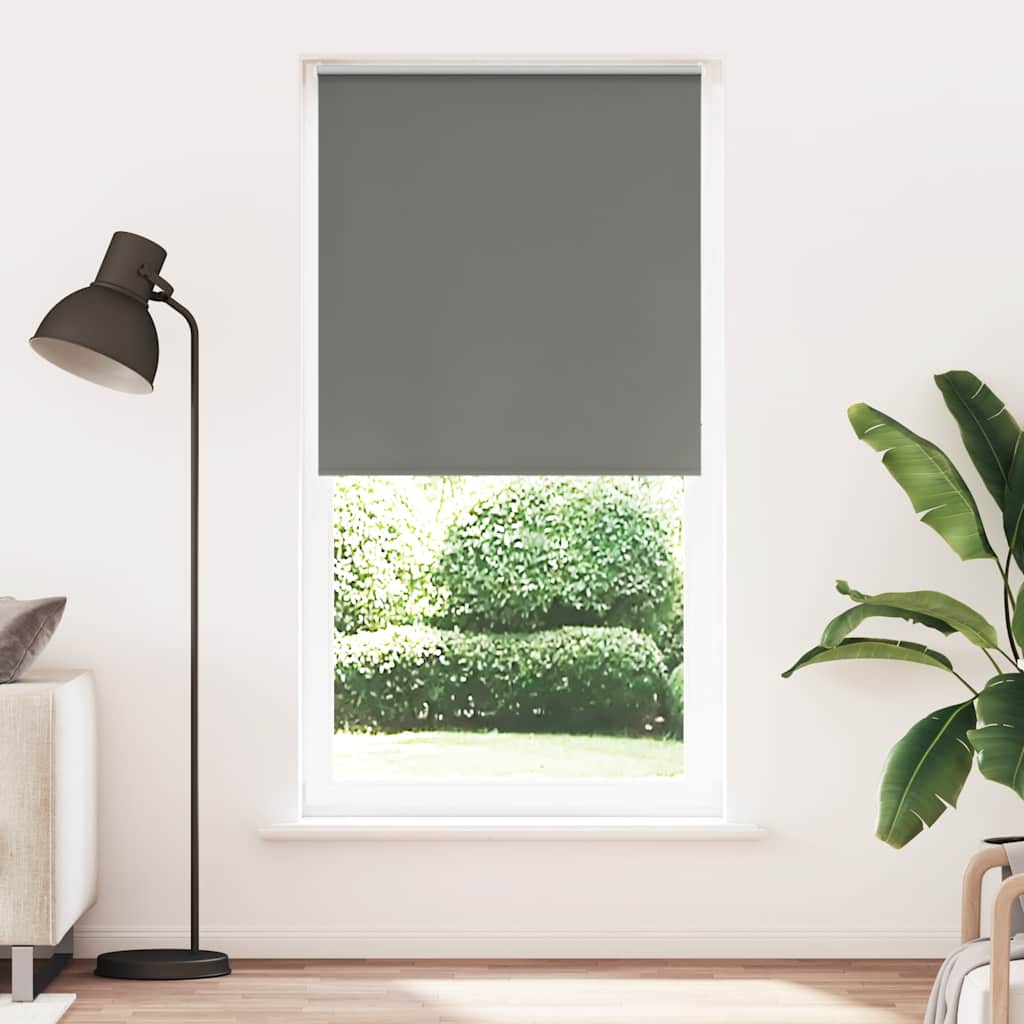 Roller Blind Blackout Grey 110x230 cm Fabric Width 105.7 cm Polyester