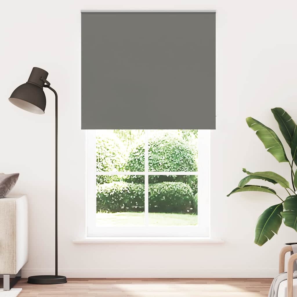 Roller Blind Blackout Grey 125x230 cm Fabric Width 121.6 cm Polyester