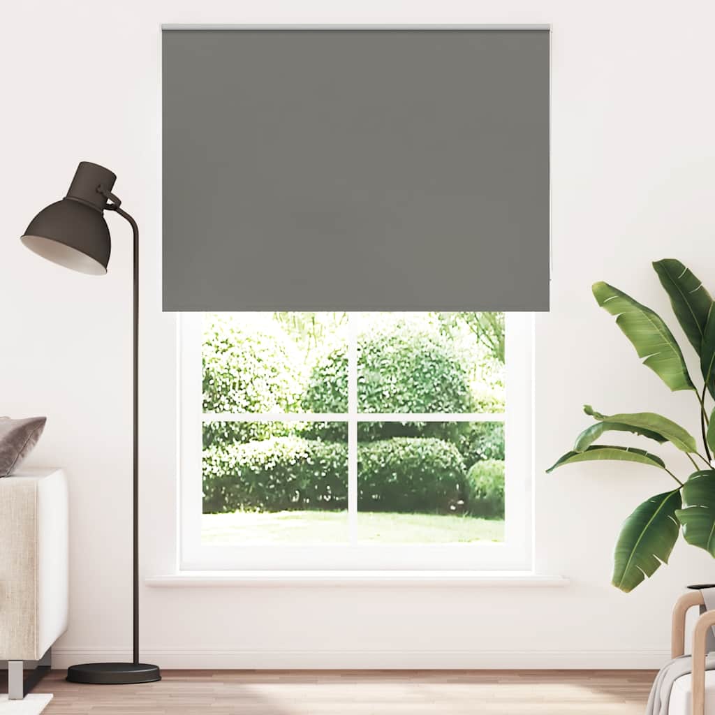 Roller Blind Blackout Grey 150x230 cm Fabric Width 146.6 cm Polyester