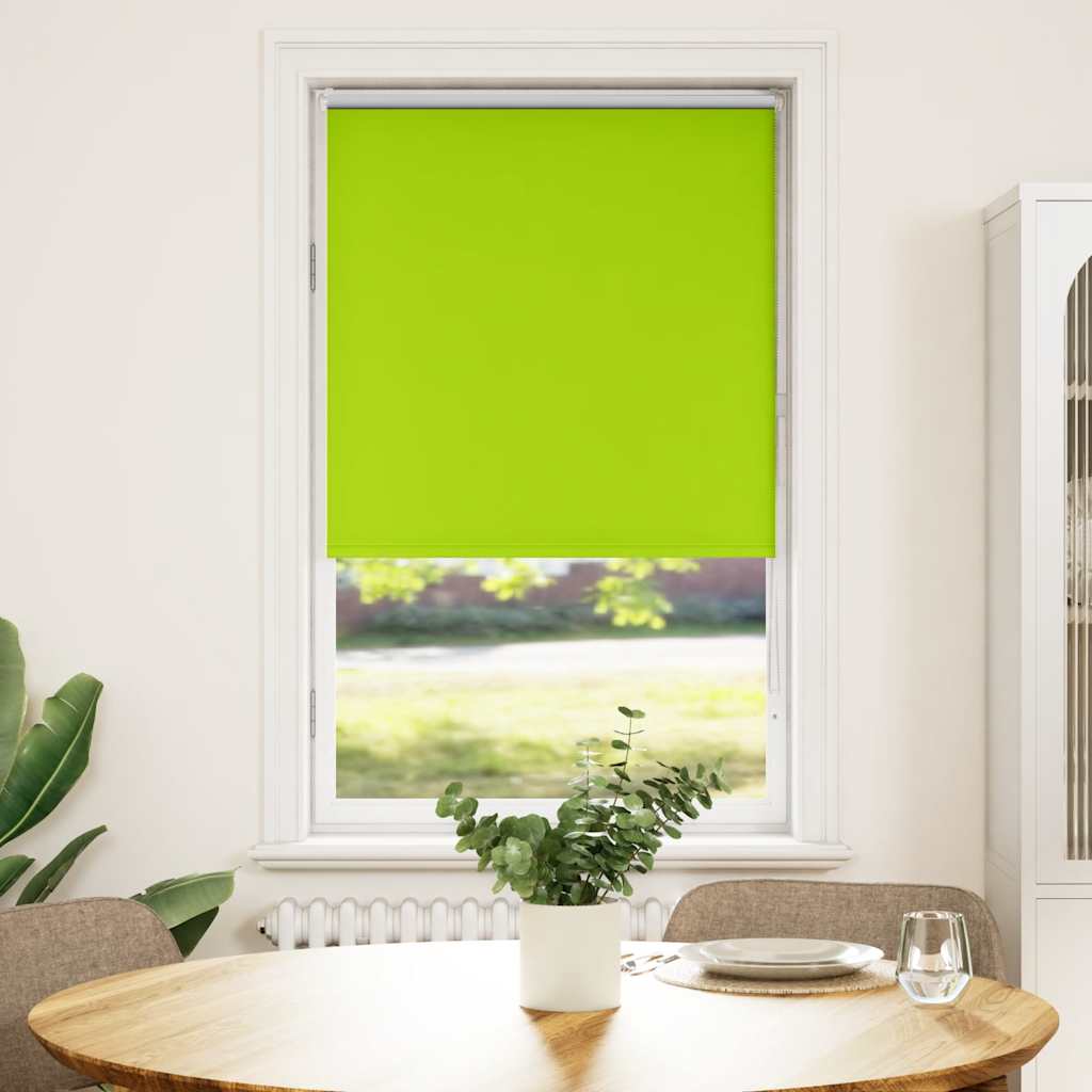 Roller Blind Blackout Leaves Green 80x130 cm Fabric Width 75.7 cm Polyester