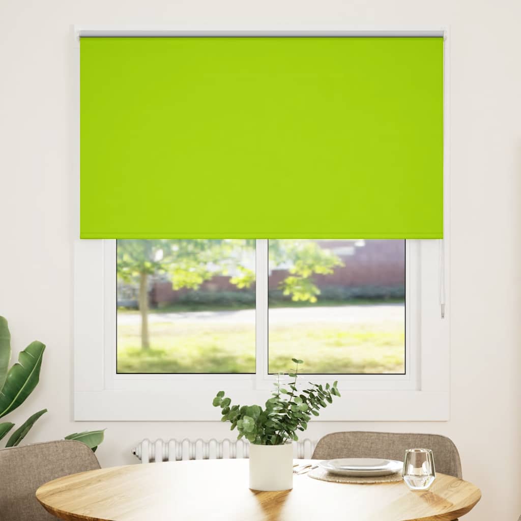 Roller Blind Blackout Leaves Green 125x130 cm Fabric Width 121.6 cm Polyester