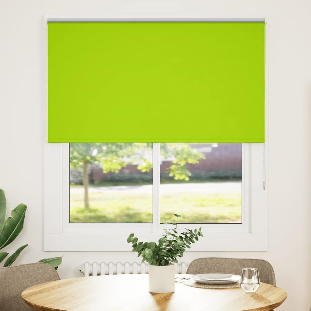 Roller Blind Blackout Leaves Green 130x130 cm Fabric Width 126.6 cm Polyester