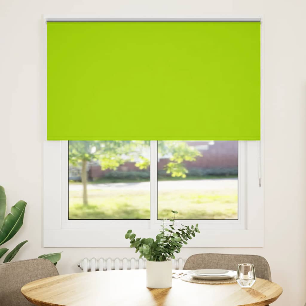 Roller Blind Blackout Leaves Green 140x150 cm Fabric Width 136.6 cm Polyester