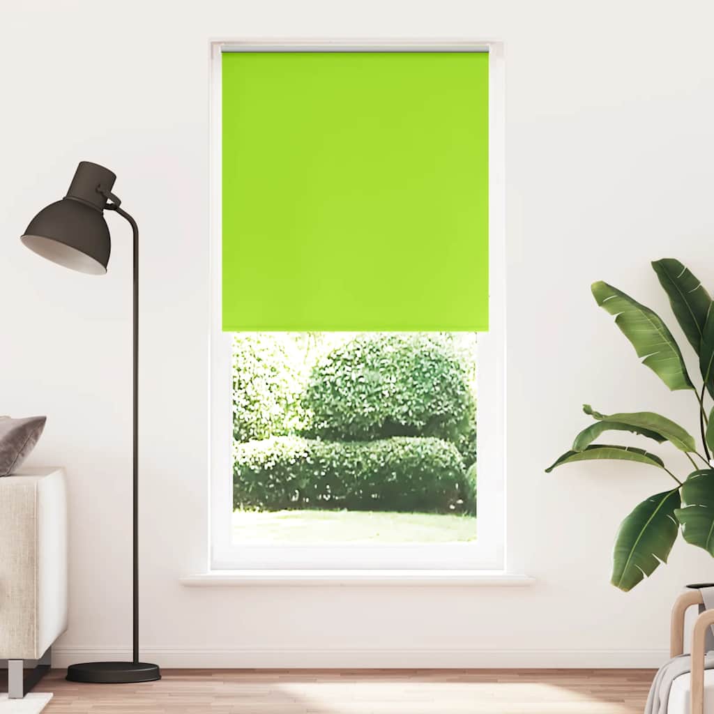 Roller Blind Blackout Leaves Green 95x210 cm Fabric Width 90.7 cm Polyester