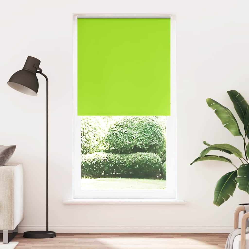 Roller Blind Blackout Leaves Green 110x210 cm Fabric Width 105.7 cm Polyester