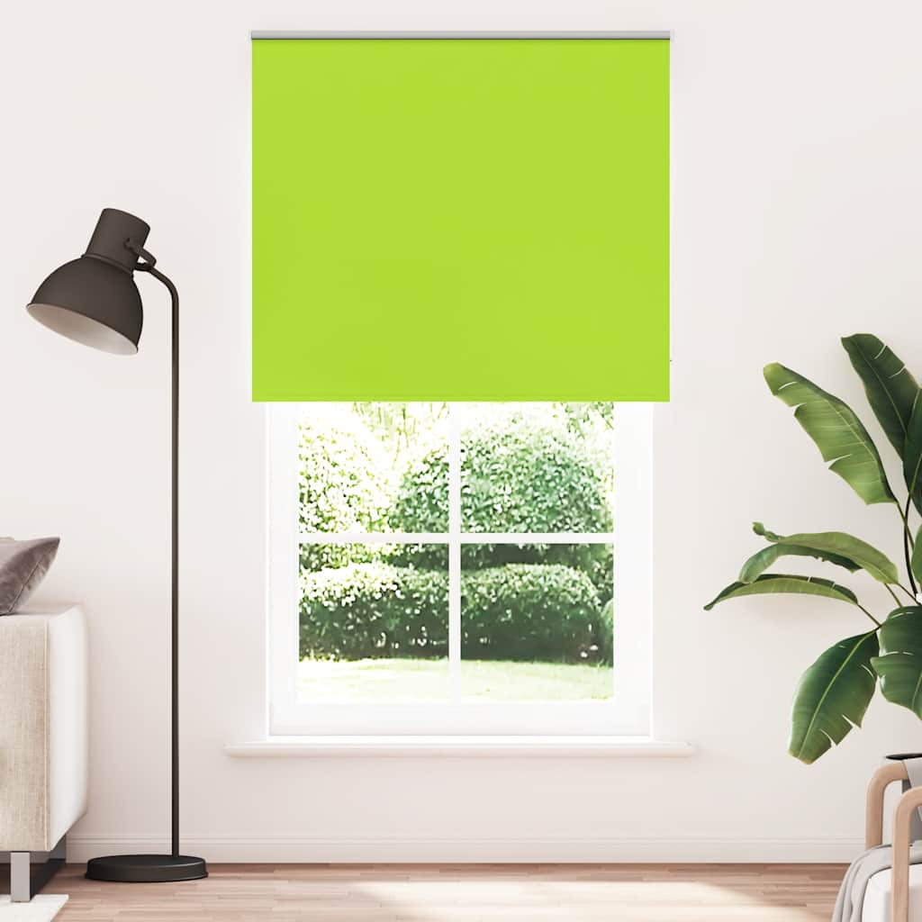 Roller Blind Blackout Leaves Green 130x210 cm Fabric Width 126.6 cm Polyester
