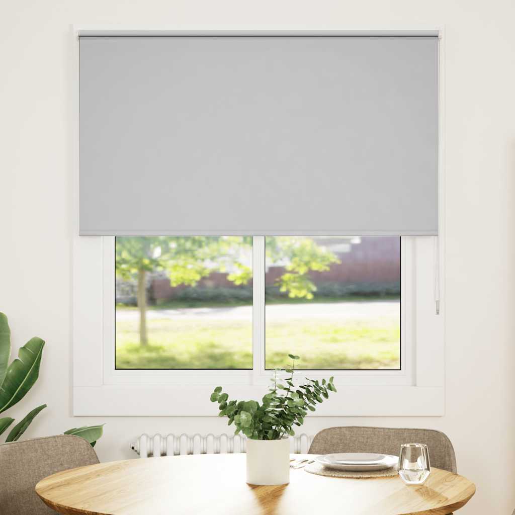 Roller Blind Blackout Light Grey 135x130 cm Fabric Width 131.6 cm Polyester
