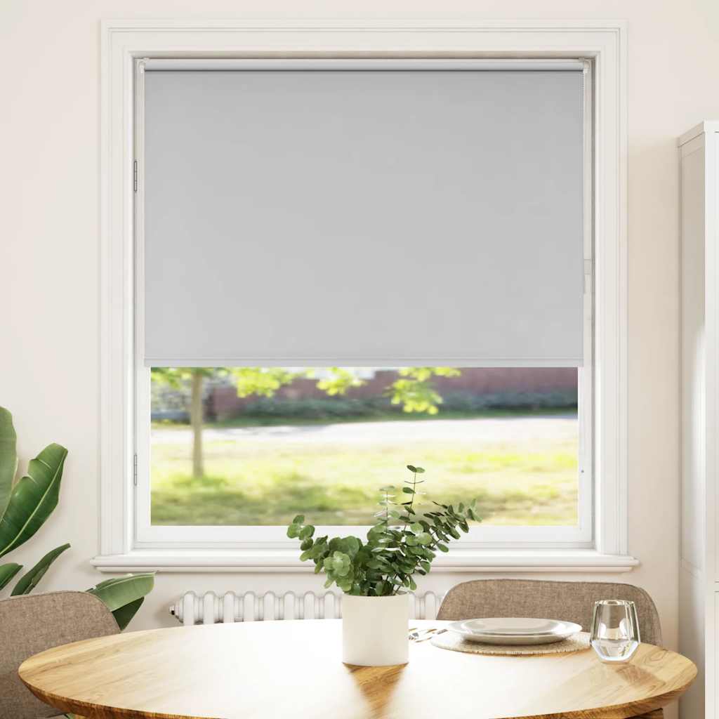 Roller Blind Blackout Light Grey 90x150 cm Fabric Width 85.7 cm Polyester