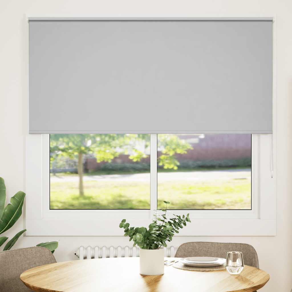 Roller Blind Blackout Light Grey 160x150 cm Fabric Width 156.6 cm Polyester