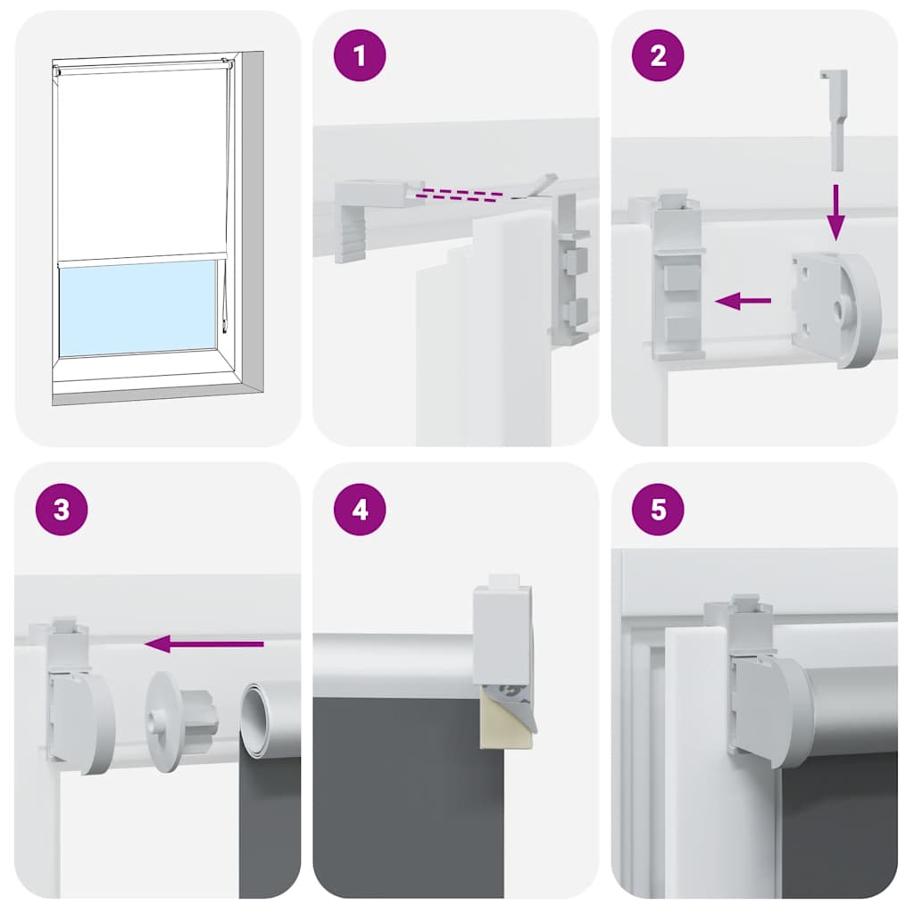 Roller Blind Blackout Light Grey 160x150 cm Fabric Width 156.6 cm Polyester