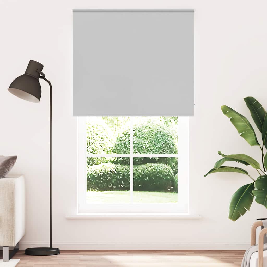 Roller Blind Blackout Light Grey 130x210 cm Fabric Width 126.6 cm Polyester
