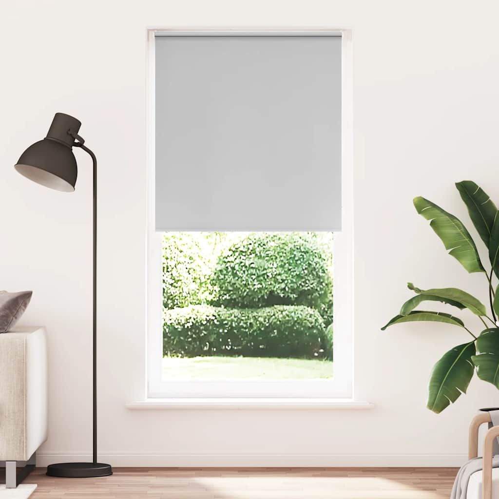 Roller Blind Blackout Light Grey 100x230 cm Fabric Width 95.7 cm Polyester
