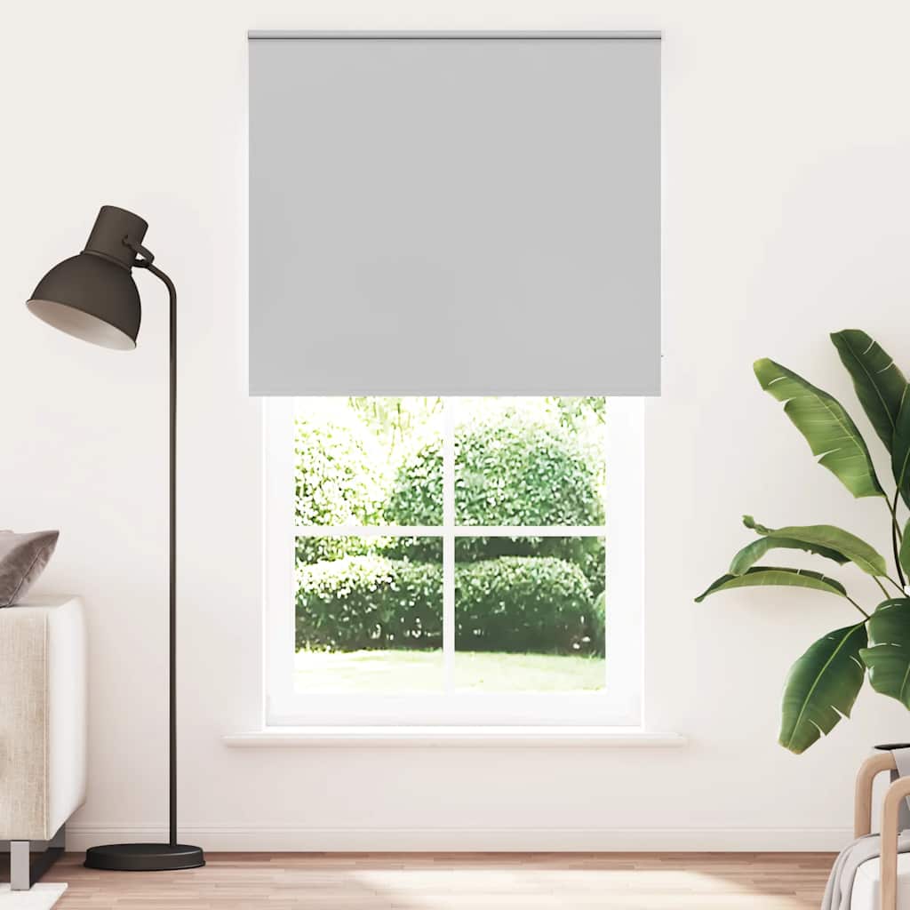 Roller Blind Blackout Light Grey 125x230 cm Fabric Width 121.6 cm Polyester